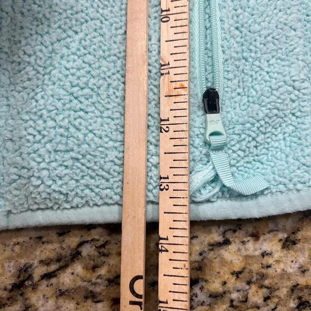 Vineyard Vines Boy‎ 2T Aqua Blue Sherpa Fleece Full Zip Jacket Whale Logo - Picture 4 of 5